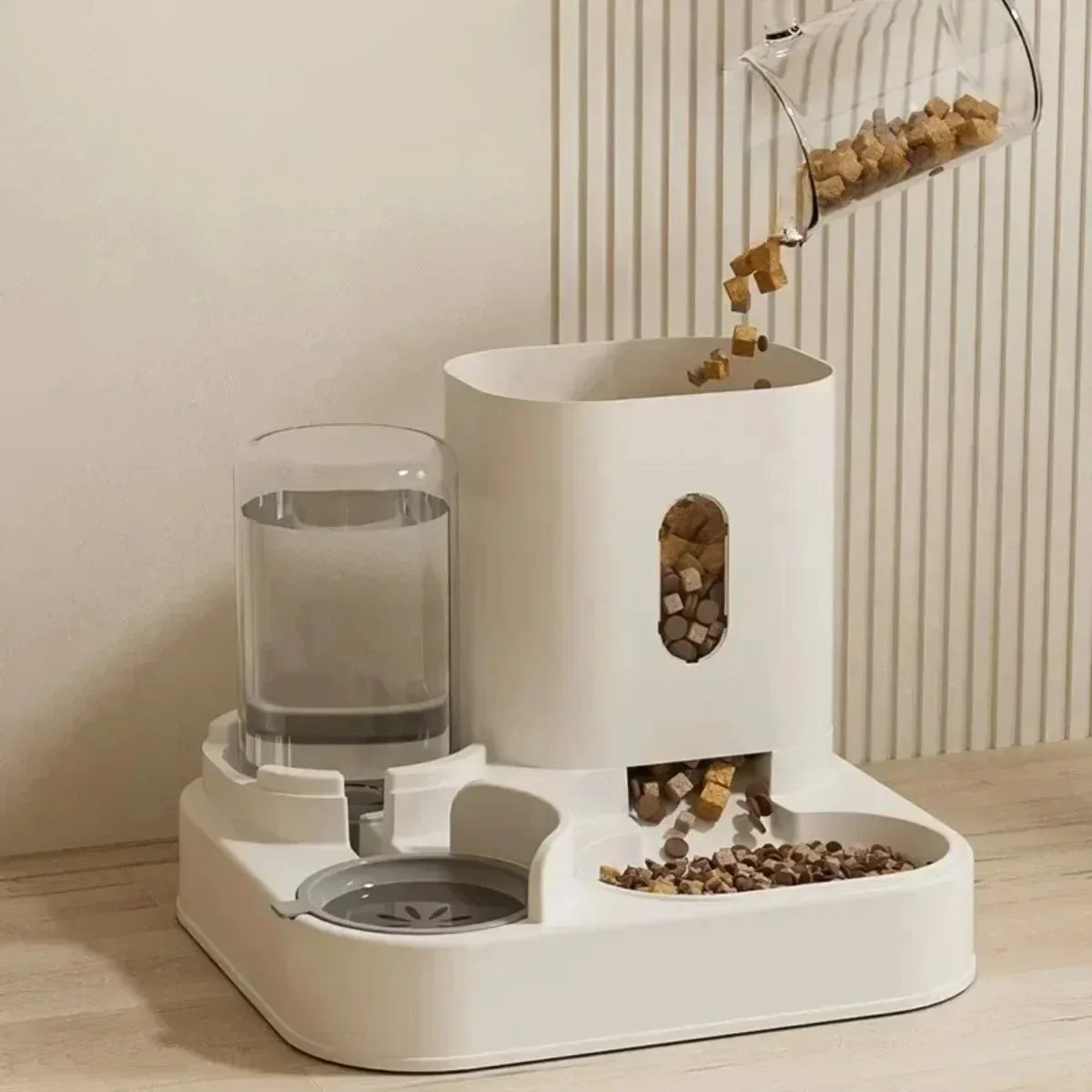 Distributeur Automatique pour Chiens et Chats – Gamelle 2 en 1 avec Fontaine à Eau et Grande Capacité