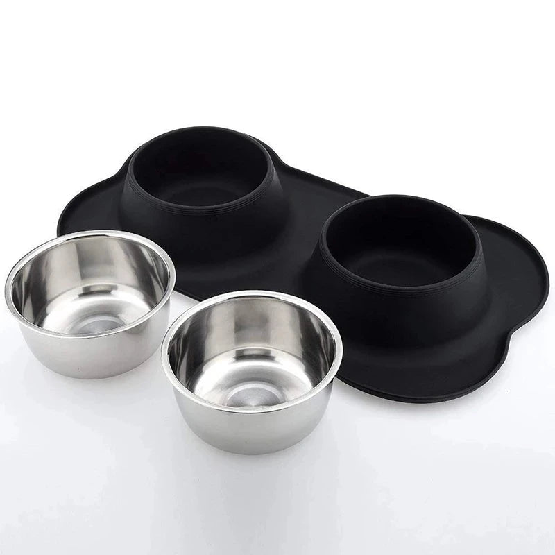 Double bol d'alimentation pour animaux de compagnie