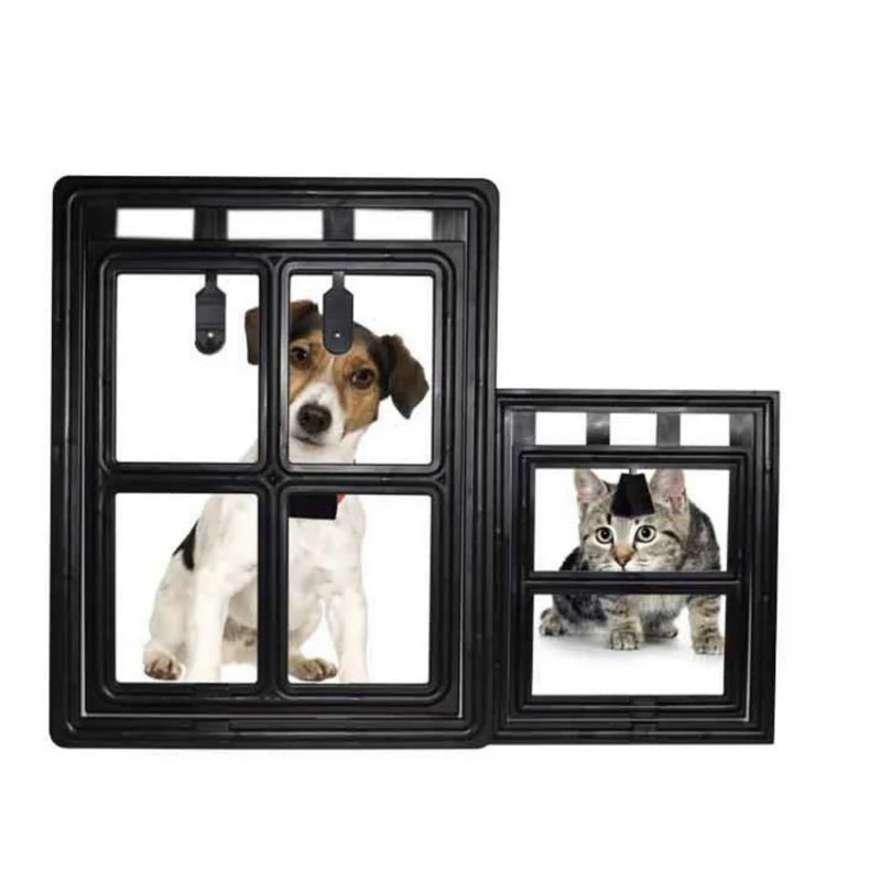 Porte en plastique verrouillable pour animaux de compagnie, pour fenêtre anti-moustiques