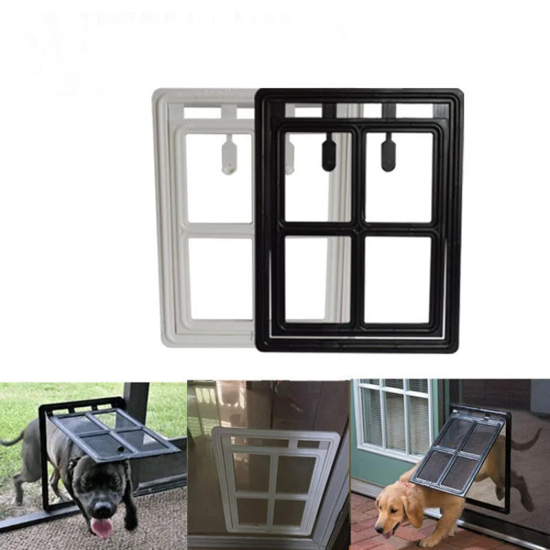 Porte en plastique verrouillable pour animaux de compagnie, pour fenêtre anti-moustiques