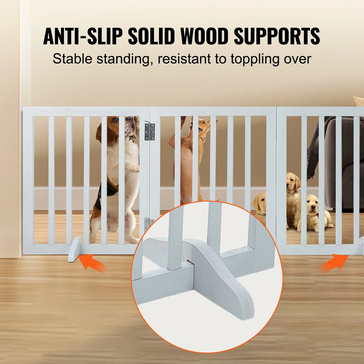 Barrière pliable pour chien à 3 panneaux – Autoportante et extensible, idéale pour couloirs et petits espaces