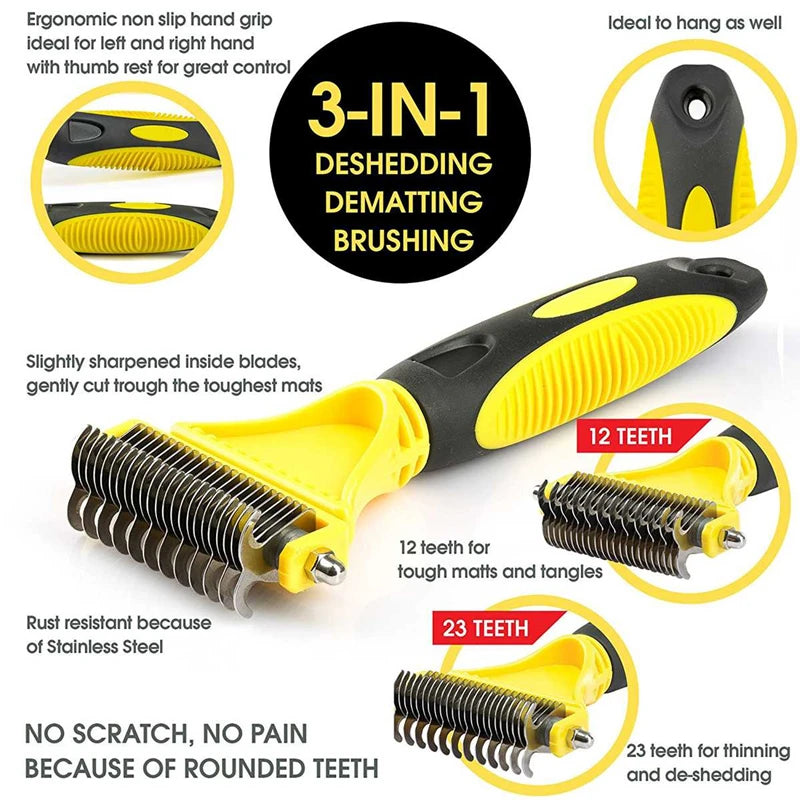 Brosse de toilettage en acier inoxydable pour animaux de compagnie