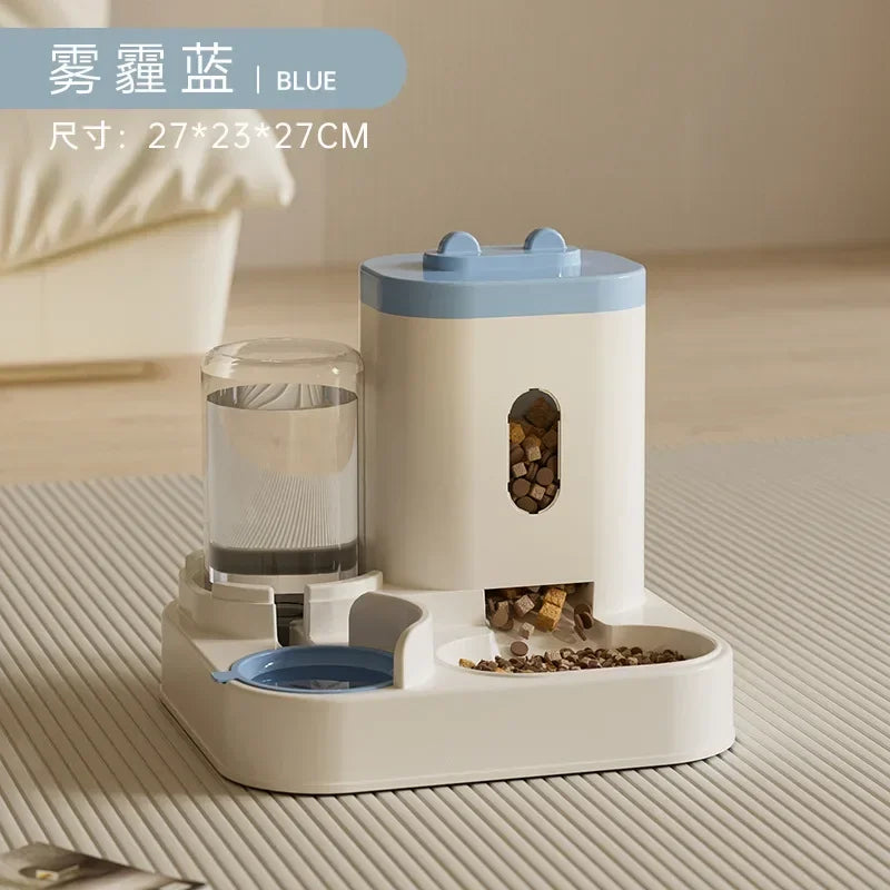 Distributeur Automatique pour Chiens et Chats – Gamelle 2 en 1 avec Fontaine à Eau et Grande Capacité