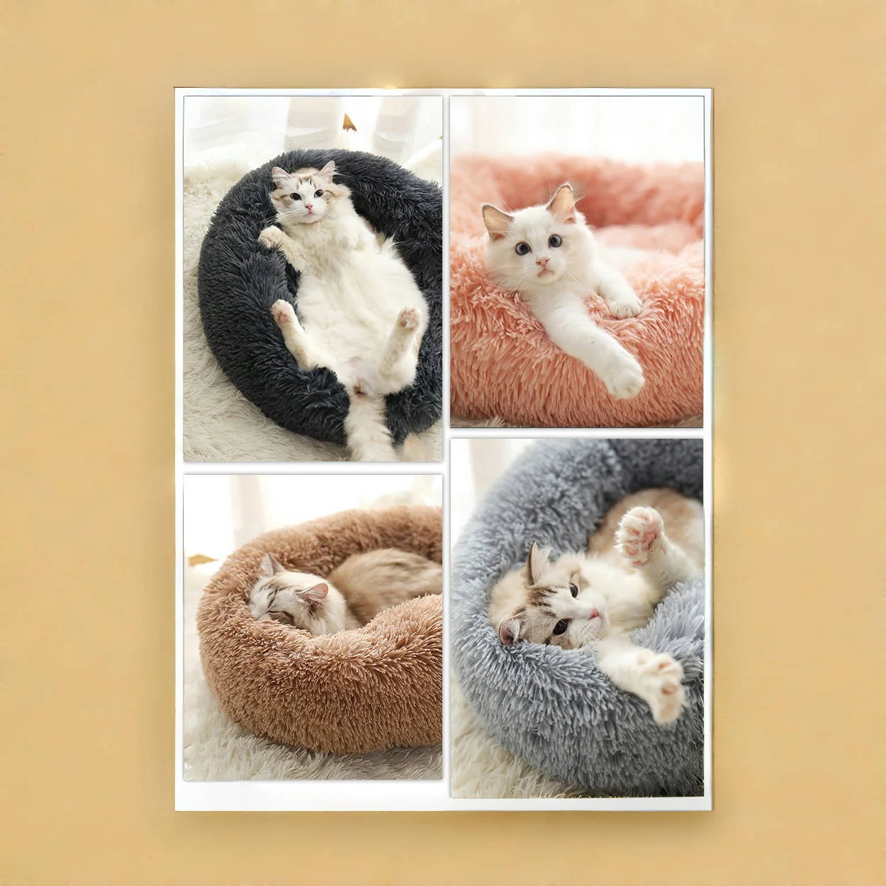 Lit chaud pour chat, nid de couchage doux et Long en peluche, meilleur lit pour chien