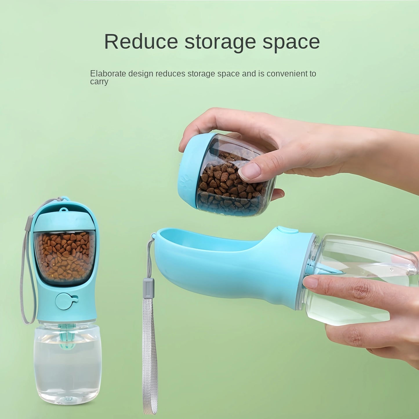 Bouteille d'eau Portable avec stockage de nourriture et d'eau pour animaux de compagnie