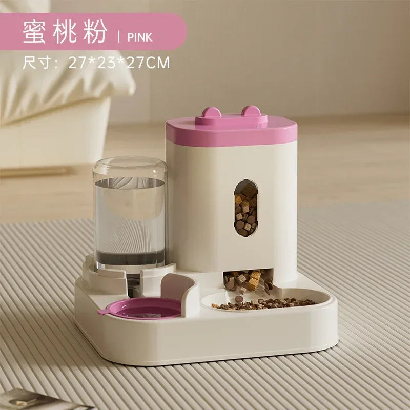 Distributeur Automatique pour Chiens et Chats – Gamelle 2 en 1 avec Fontaine à Eau et Grande Capacité
