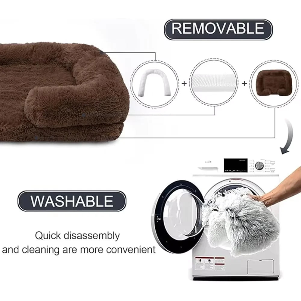 Lit de Luxe pour Chien – Coussin Moelleux Lavable | Pour Petit, Moyen et Grand Chien | Nid Apaisant en Peluche