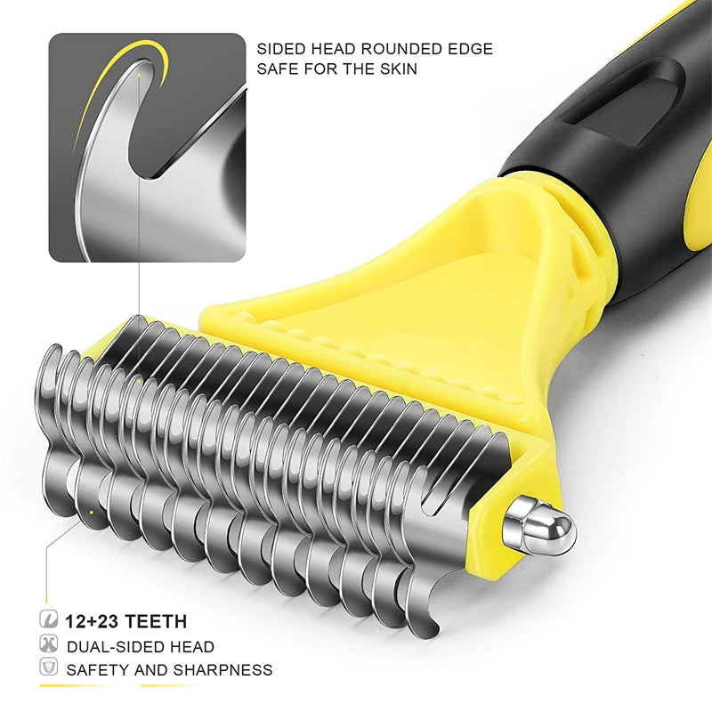 Brosse de toilettage en acier inoxydable pour animaux de compagnie