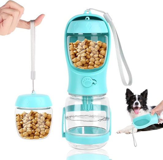 Gourde de Voyage 2-en-1 : Eau & Croquettes
