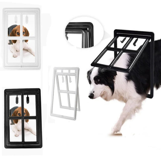 Porte en plastique verrouillable pour animaux de compagnie, pour fenêtre anti-moustiques