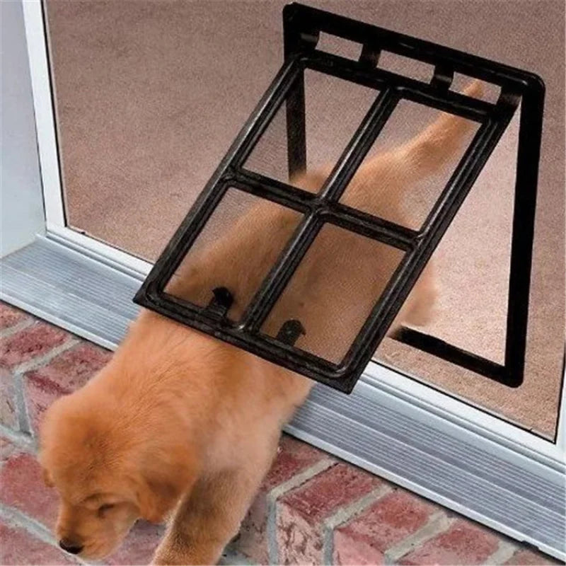 Porte en plastique verrouillable pour animaux de compagnie, pour fenêtre anti-moustiques
