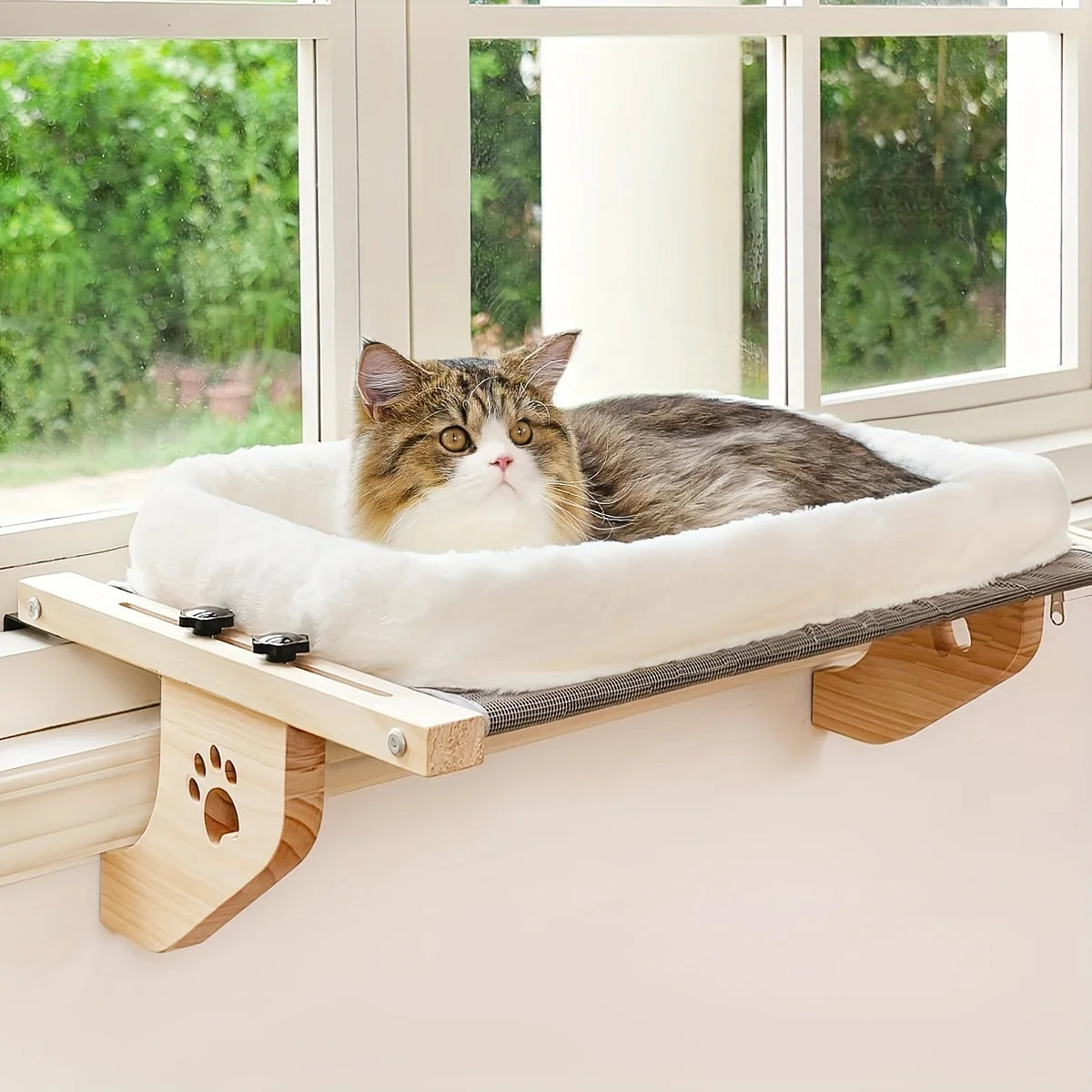 Verstellbarer Fenster-Sitz für Katzen – Kuschelige Fleece-Hängematte m – DOUBLEKET