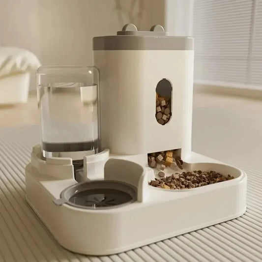 Distributeur Automatique pour Chiens et Chats – Gamelle 2 en 1 avec Fontaine à Eau et Grande Capacité