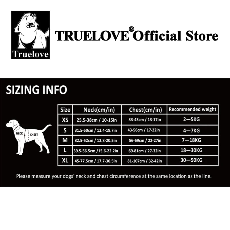 Truelove harnais pour animaux de compagnie