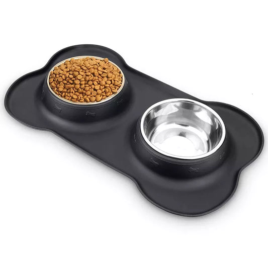 Double bol d'alimentation pour animaux de compagnie
