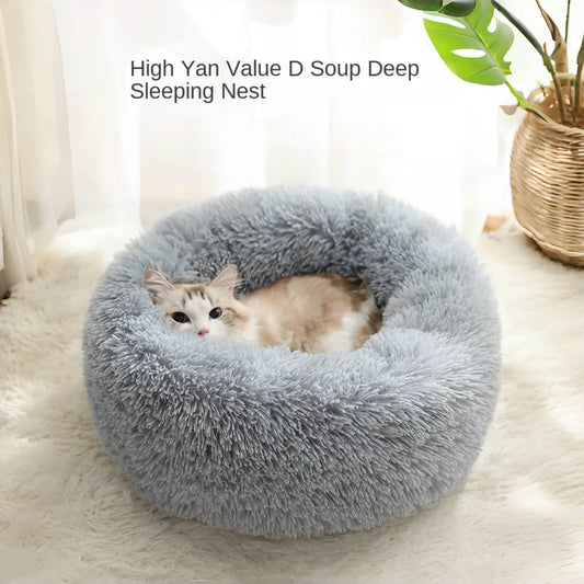 Lit chaud pour chat, nid de couchage doux et Long en peluche, meilleur lit pour chien